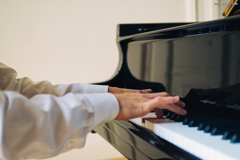 正在弹钢琴的手图片