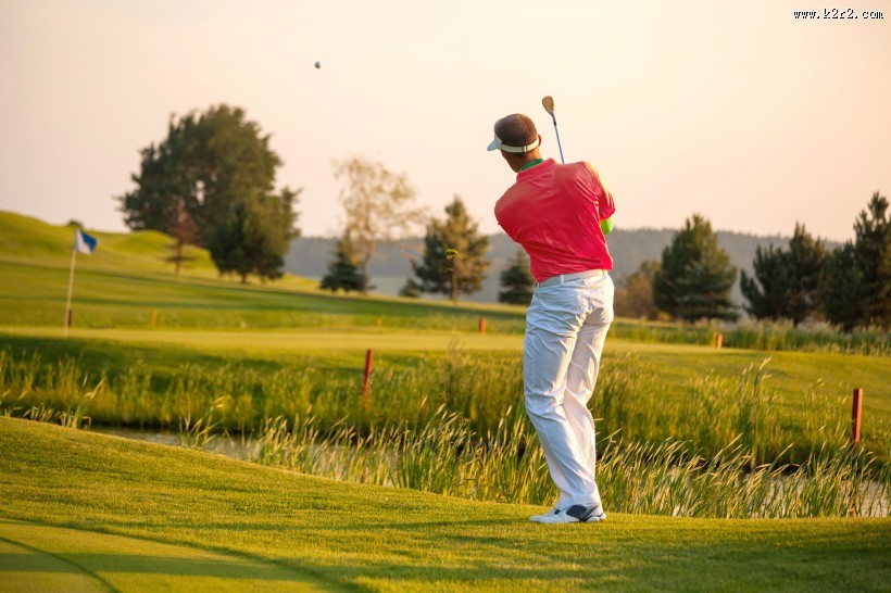 草地打高尔夫的男人图片大全