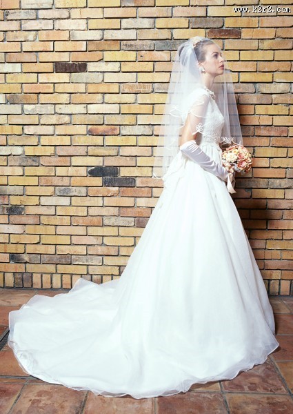 身穿白婚纱的新娘图片