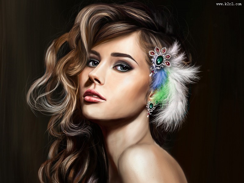 戴首饰的女孩图片