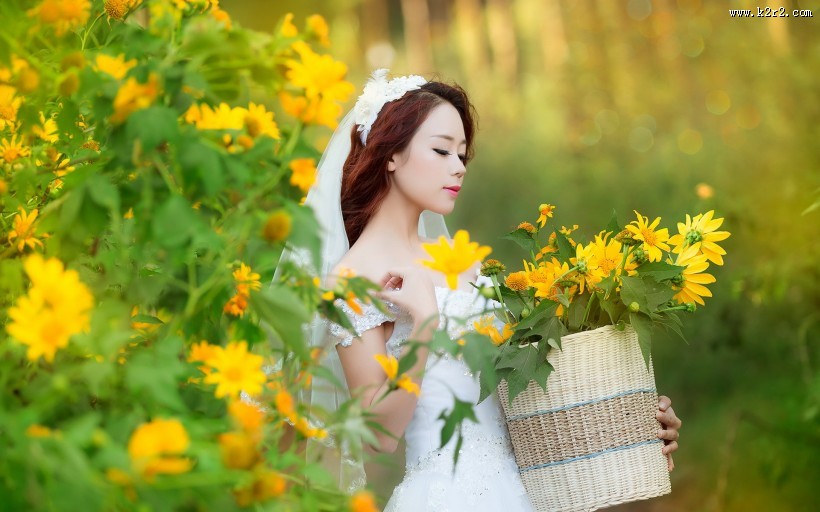 花丛中的美女图片大全