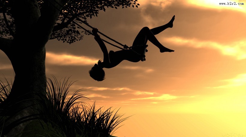 荡秋千的少女图片大全