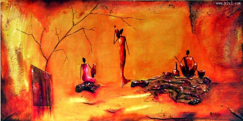 抽象人物油画图片