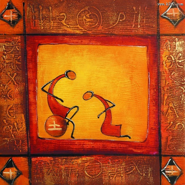 抽象人物油画图片