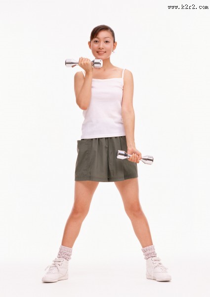 女性哑铃运动图片