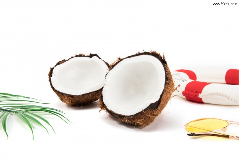 切开的夏日椰子图片大全