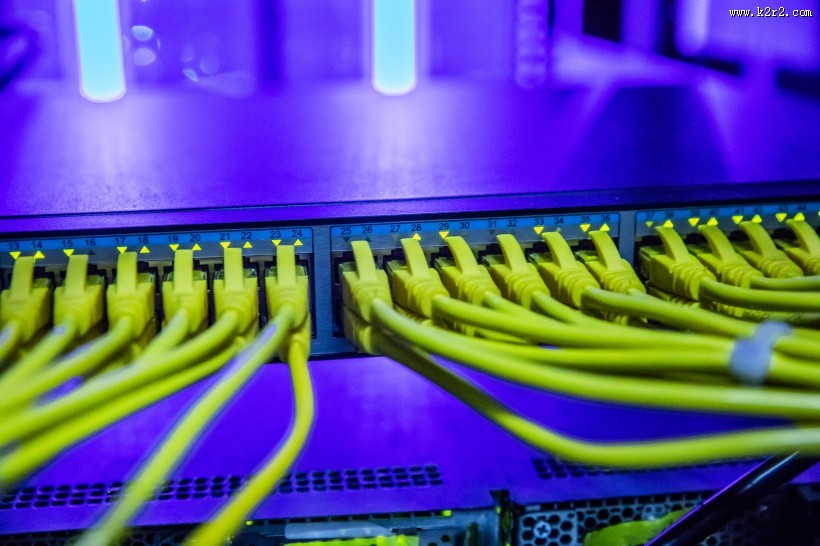 黄绿色的交换机数据线图片