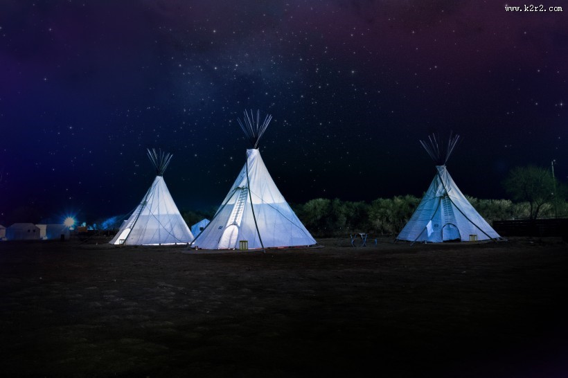 夜晚露营的帐篷图片大全