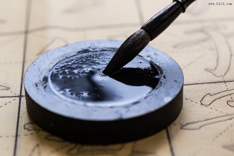 书写毛笔文具图片