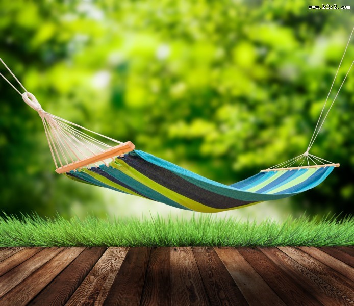 阳光下的吊床图片