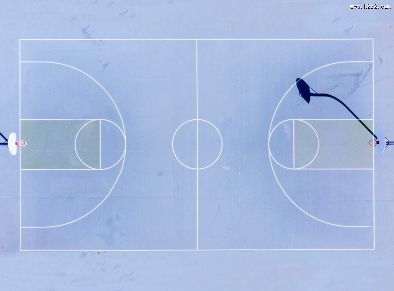 航拍角度下的篮球场图片大全