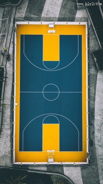 航拍角度下的篮球场图片大全
