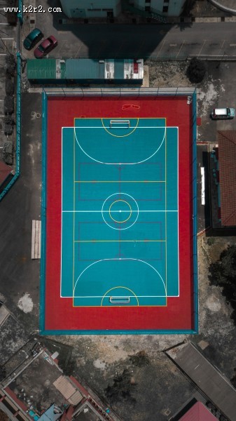 航拍角度下的篮球场图片大全