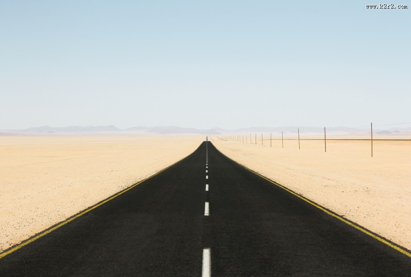 一望无际的公路图片