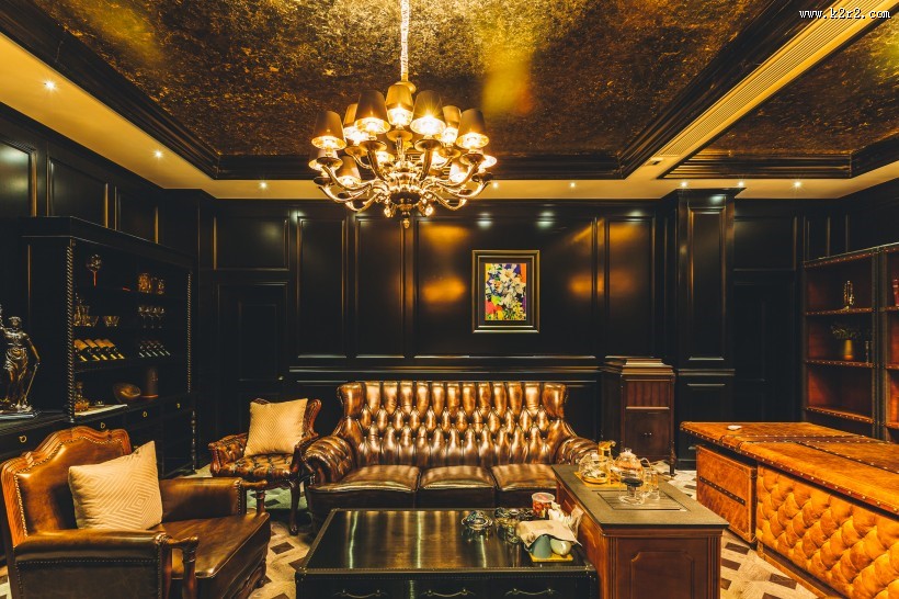 高档品酒室设计图片