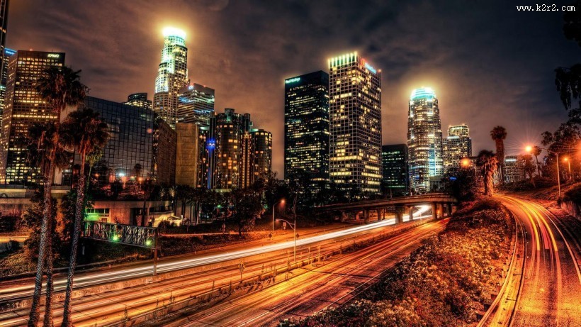 迷离的城市灯光和璀璨的城市夜景图片