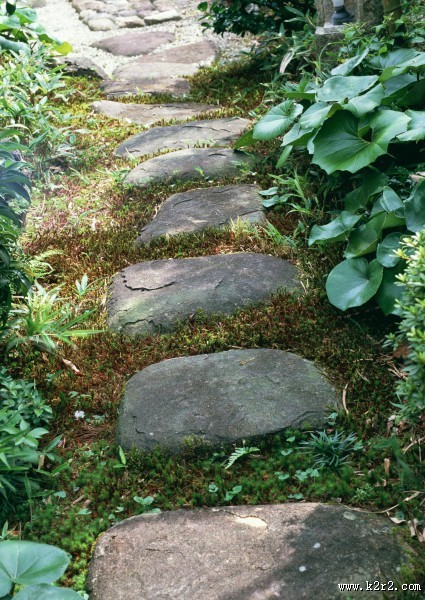 日式庭院小石路图片