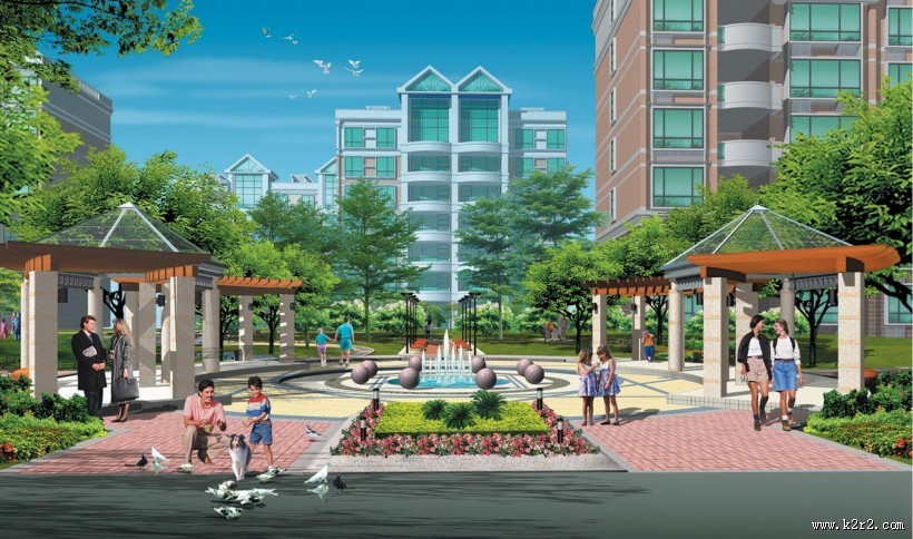 3D住宅小区设计图片