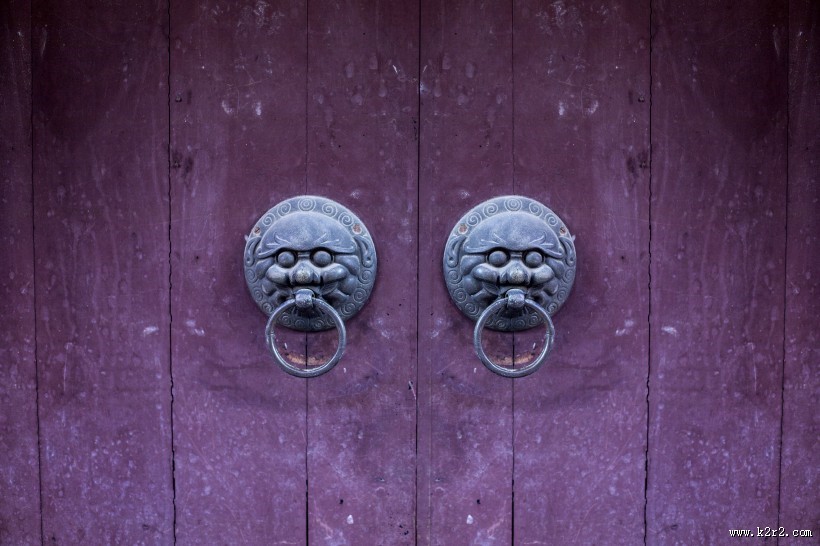 复古狮子门把手图片