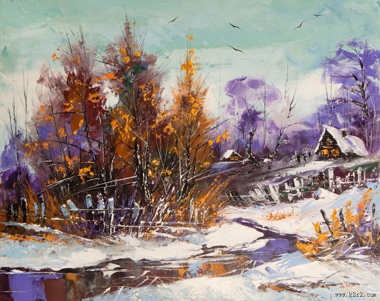 油画风景家居三联画（二）图片