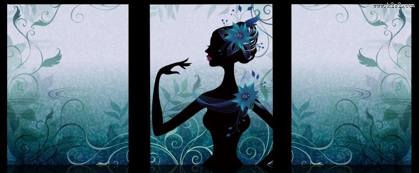 可爱卡通熊家居三联画图片