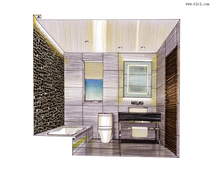 峰境12栋B手绘透视图片大全