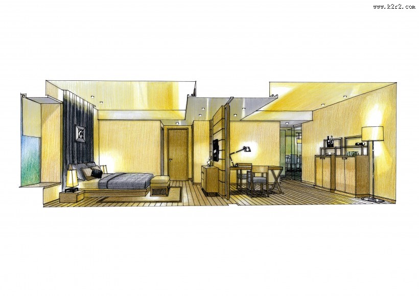 峰境12栋D型手绘透视图片