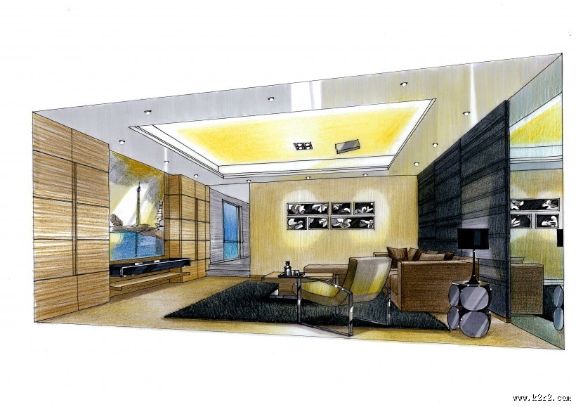 北京富力湾手绘透视图H2图片