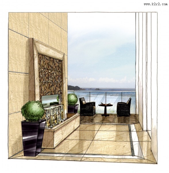 珠海棕榈海岸项目手绘稿1图片大全