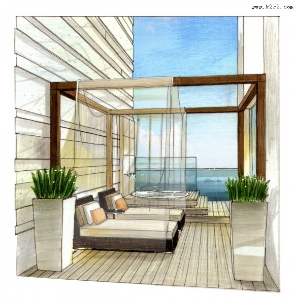 珠海棕榈海岸项目手绘稿3图片