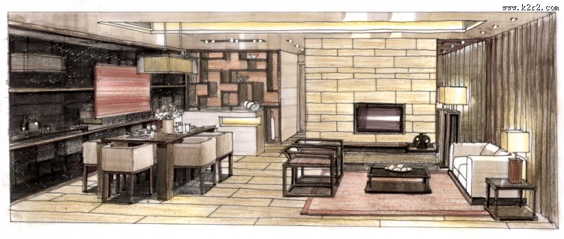 珠海东方傲景峰室内手绘图片