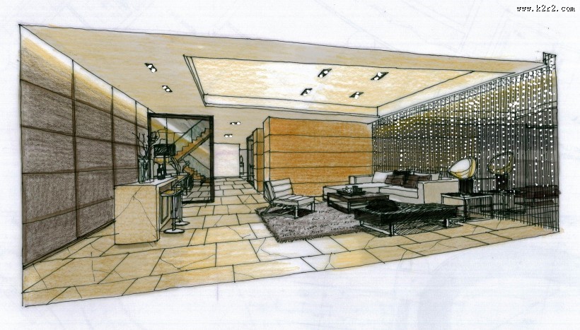 武汉水岸星城室内手绘稿图片