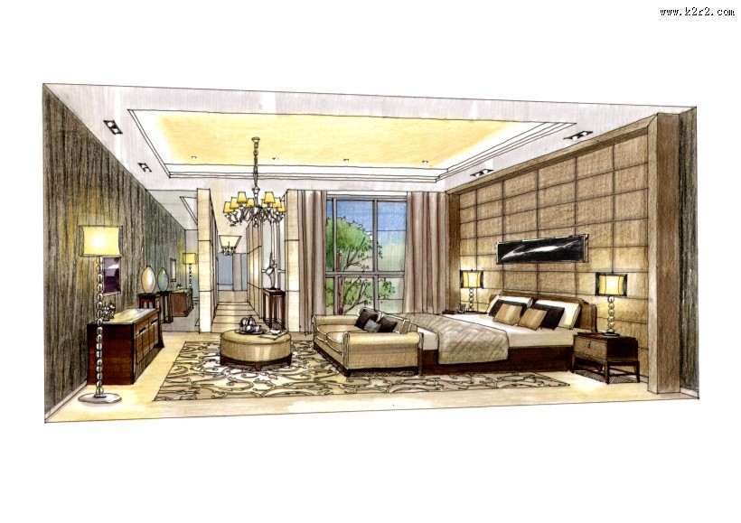 凯德置地佛山样板房b1手绘稿图片