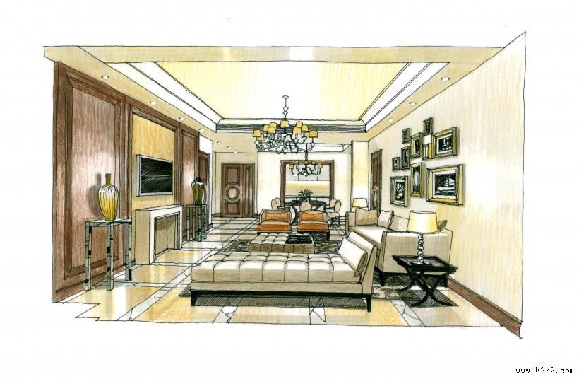 大连新世界大廈手绘设计图片大全