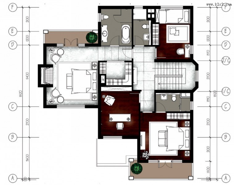 沈阳仙湖国际别墅1B户型样板房图片