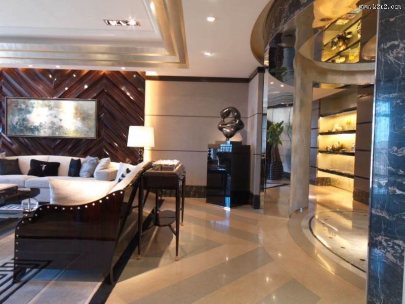 大连星海湾壹号样板房客厅图片