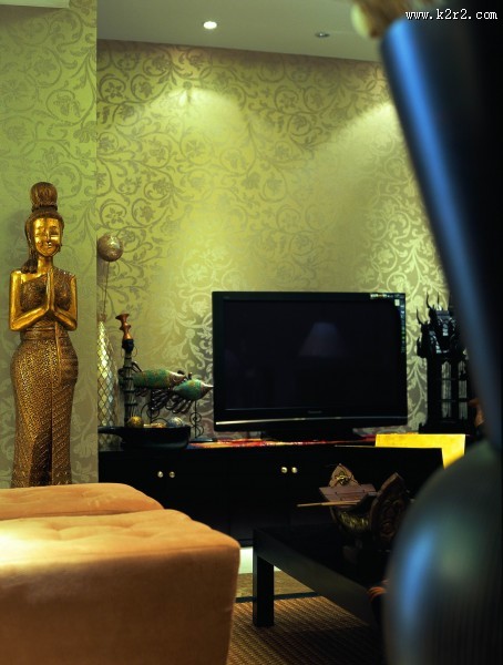 北京官园西派公寓A型东南亚风格样板房设计图片