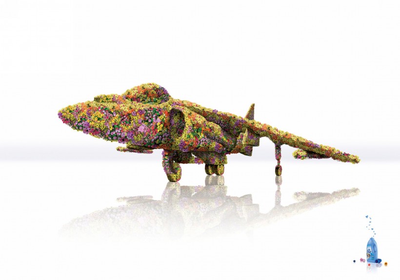 花香清洁剂广告设计图片