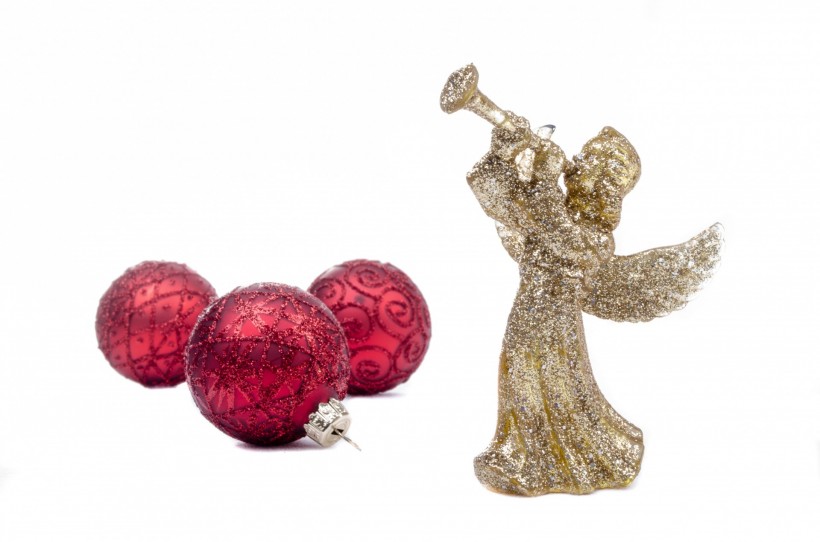 红色圣诞彩球图片