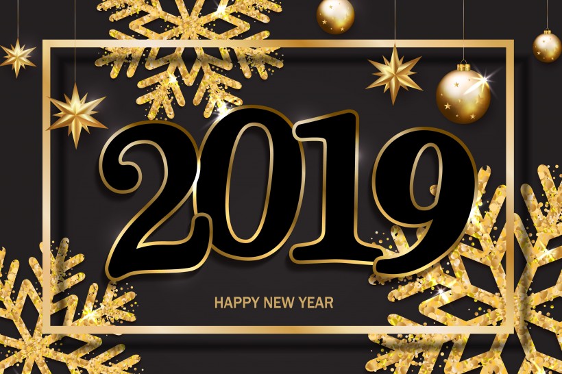 2019新年快乐艺术设计素材图片