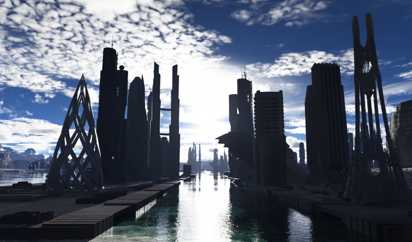 创意科幻城市素材图片