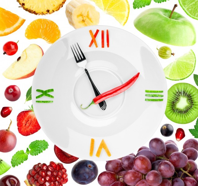 创意水果组合钟表图片