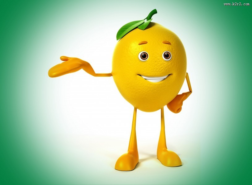 微笑的柠檬3D设计图片