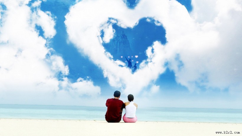 心形云朵图片