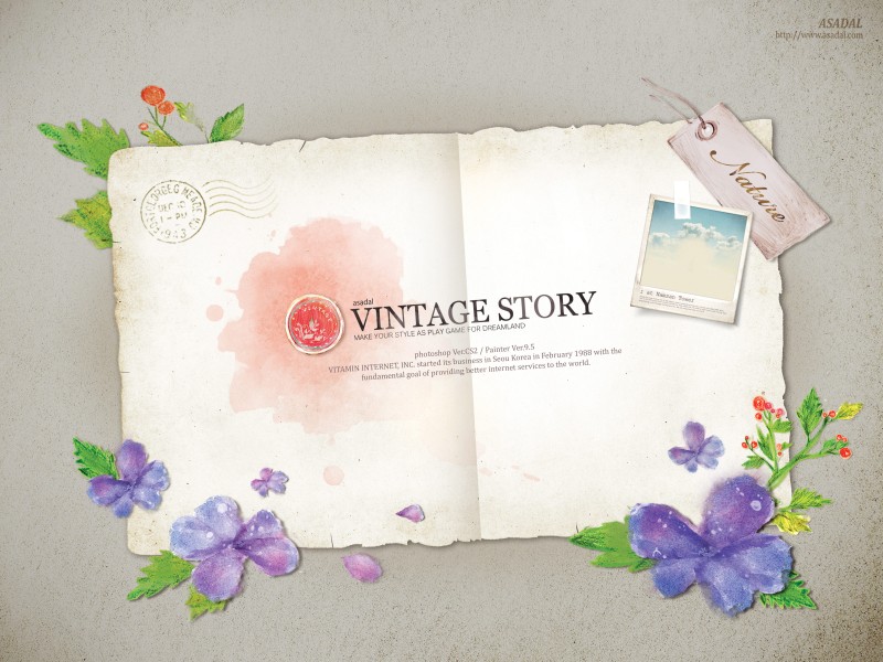 手绘韩国花纹信纸底纹图片大全