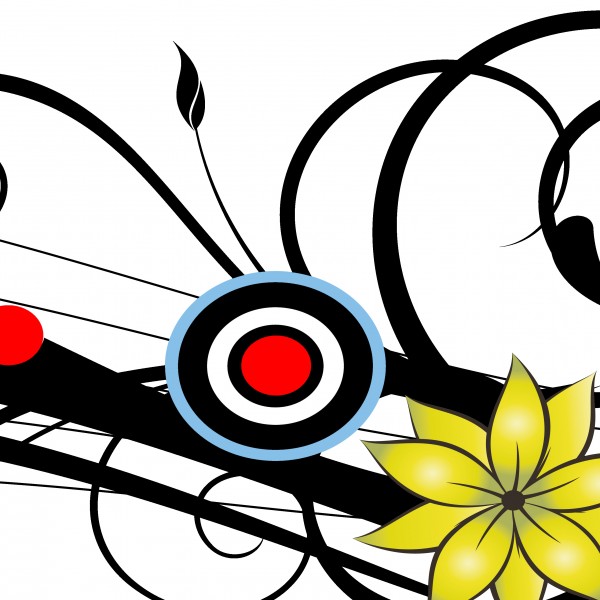 黄色花朵三联画挂画图片