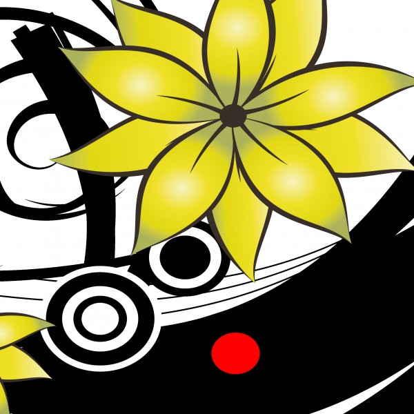 黄色花朵三联画挂画图片