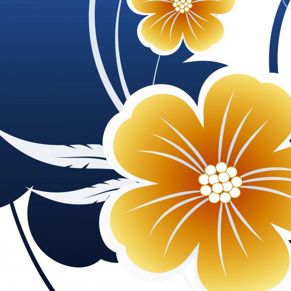 黄色花朵三联画挂画图片