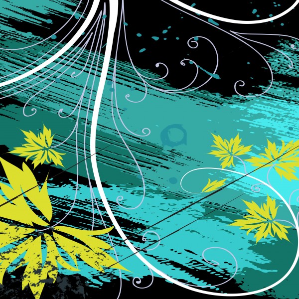 蓝色花朵三联挂画图片