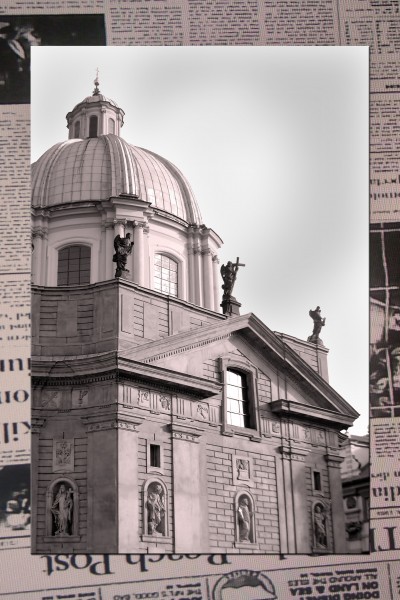 城市建筑三联画图片